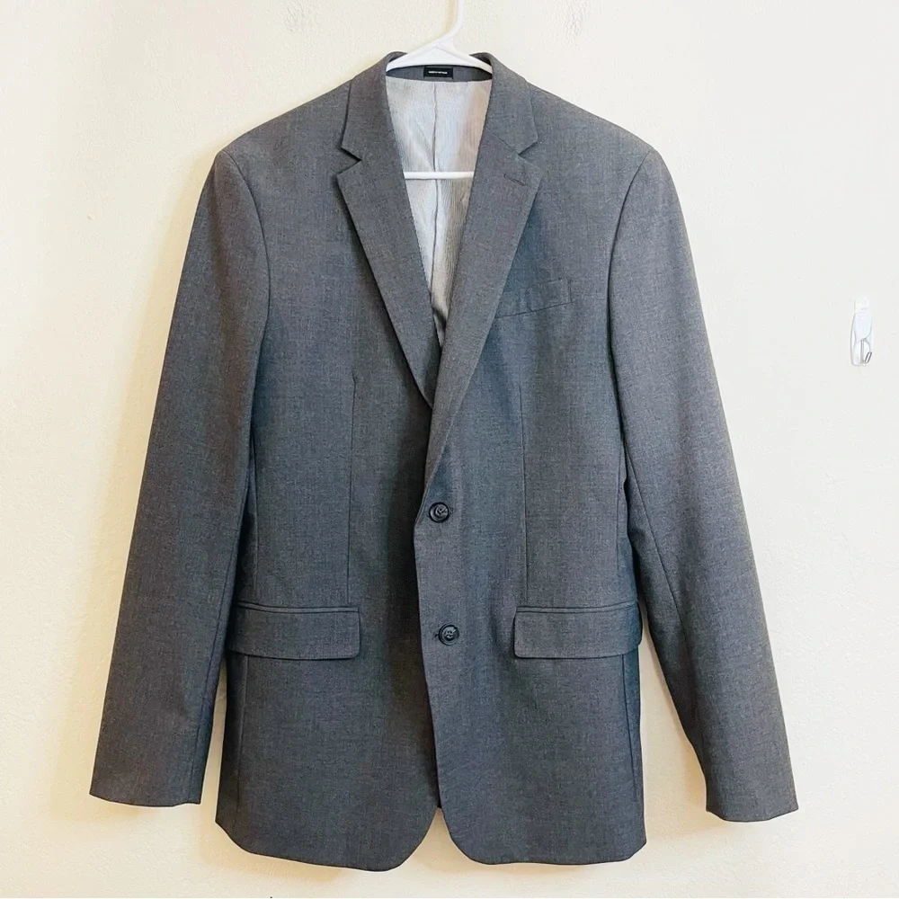 JF J.Ferrar Slim Fit Men Blazer Suit Jacket Size 40L Gray